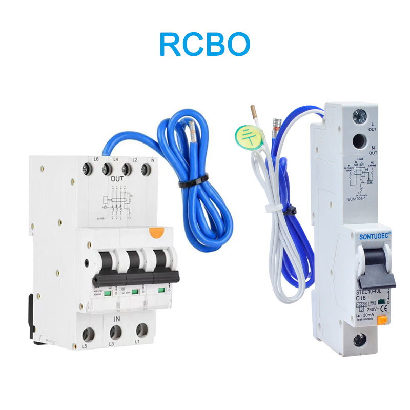 6 ka 3p + n oqillagichi AC (AC) rcbo tipini kabel bilan kiriting